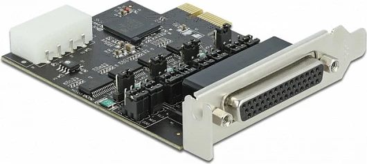 Kartelë zgjerimi PCIe DeLOCK, 4x RS-232 (DB9), low-profile, 5V/12V