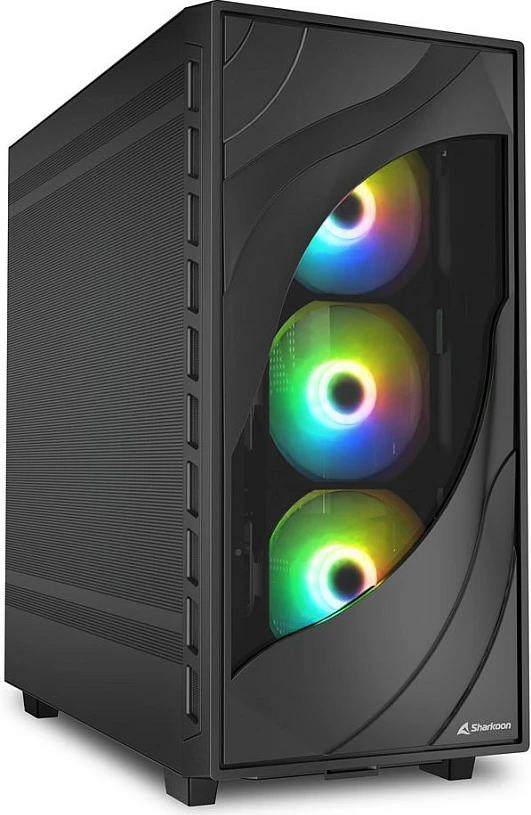 Kasë Sharkoon Rebel C80M RGB ATX, midi tower, e zezë