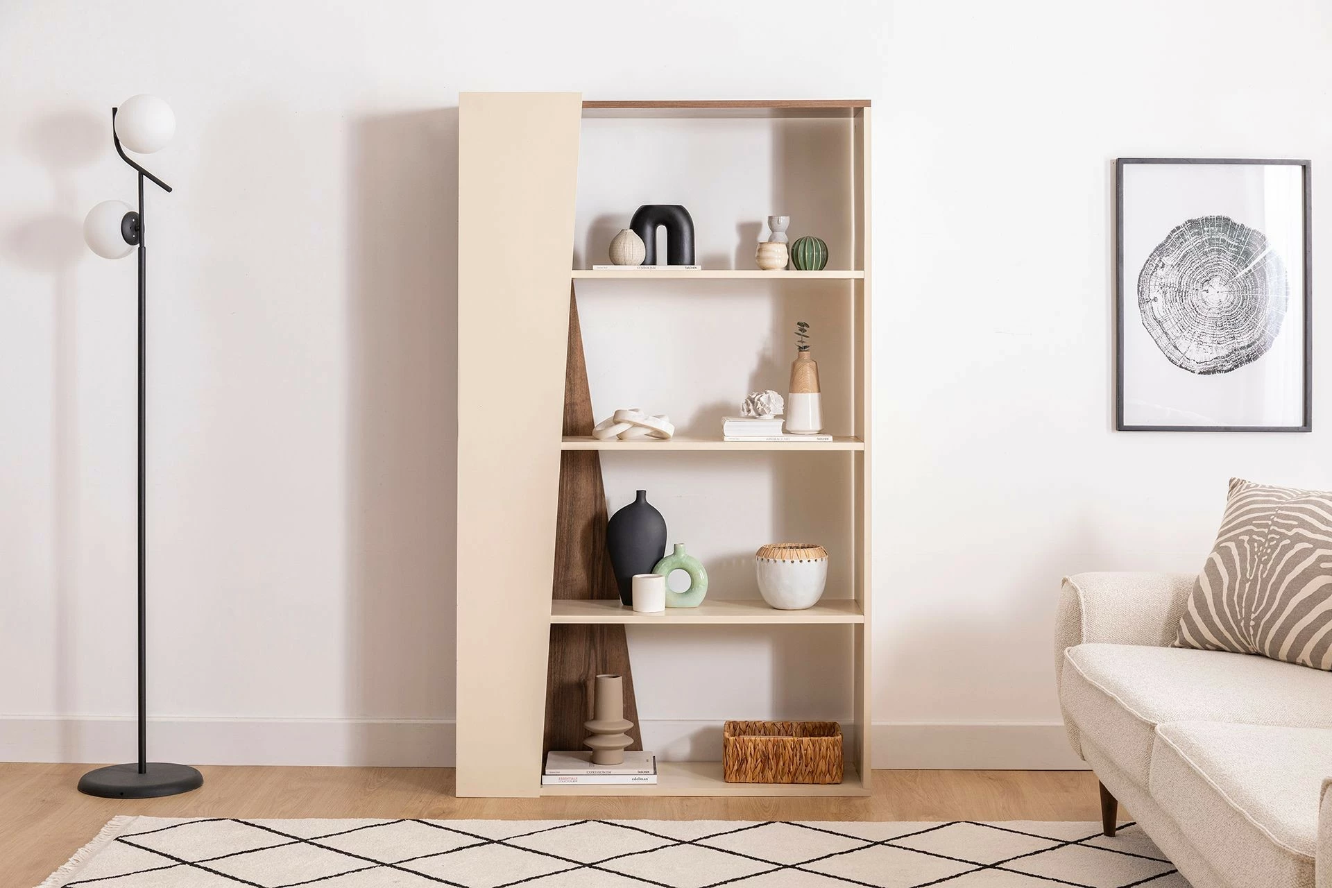 Raft librash Hanah Home, Clark, ngjyrë arrë dhe bezhë