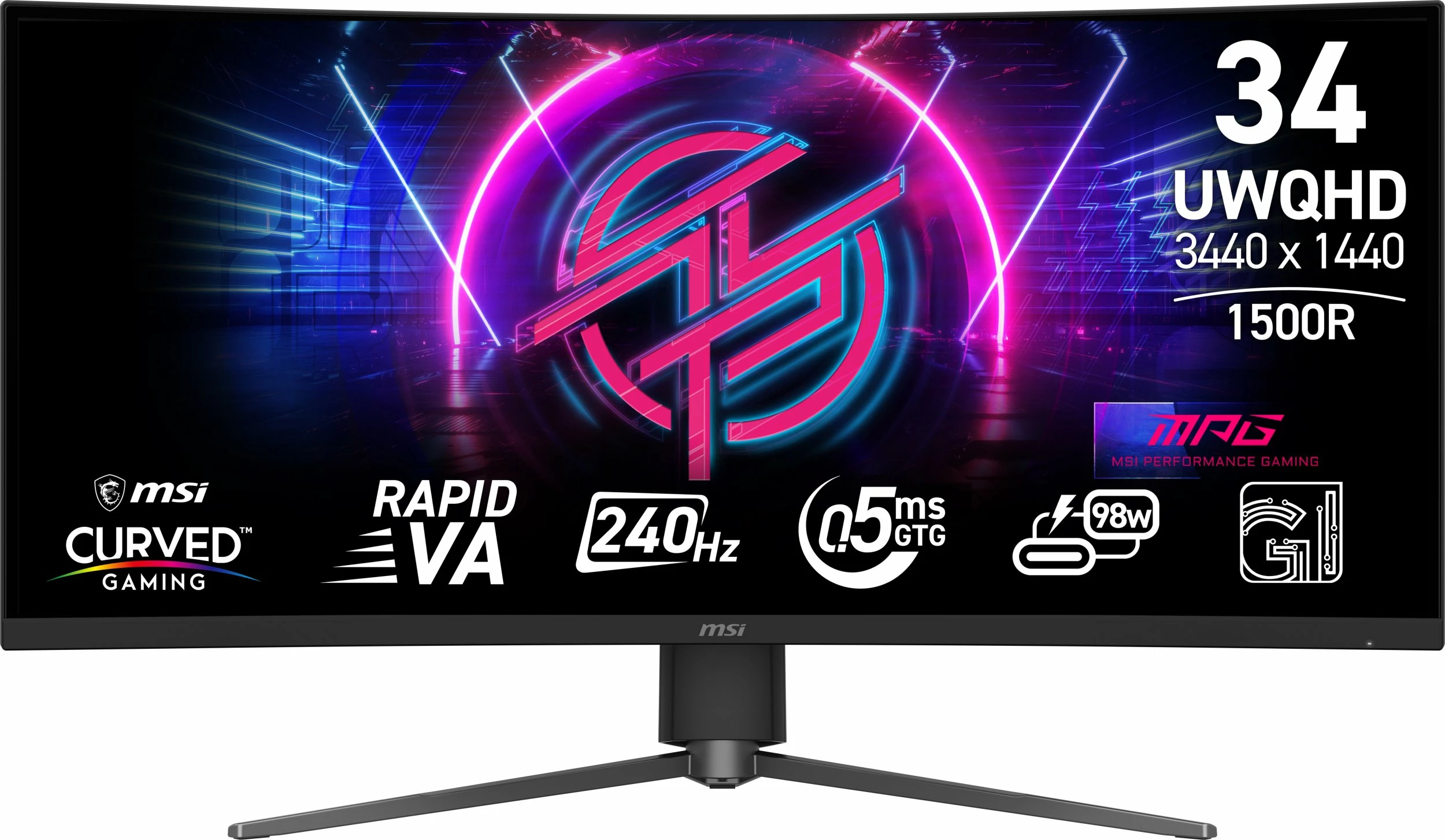 Monitor MSI MPG 346CQRF X24 34\" UWQHD 240Hz 0.5ms Curved USB-C HDR400, i zi