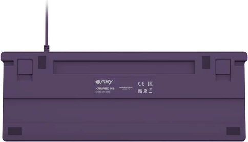 Tastierë mekanike Fury Kanabo K2 NFU-2350, USB me kabllo, Hot Swap, layout US QWERTY, ndriçim i bardhë, gri-vjollcë, set me 2 switch rezervë + puller