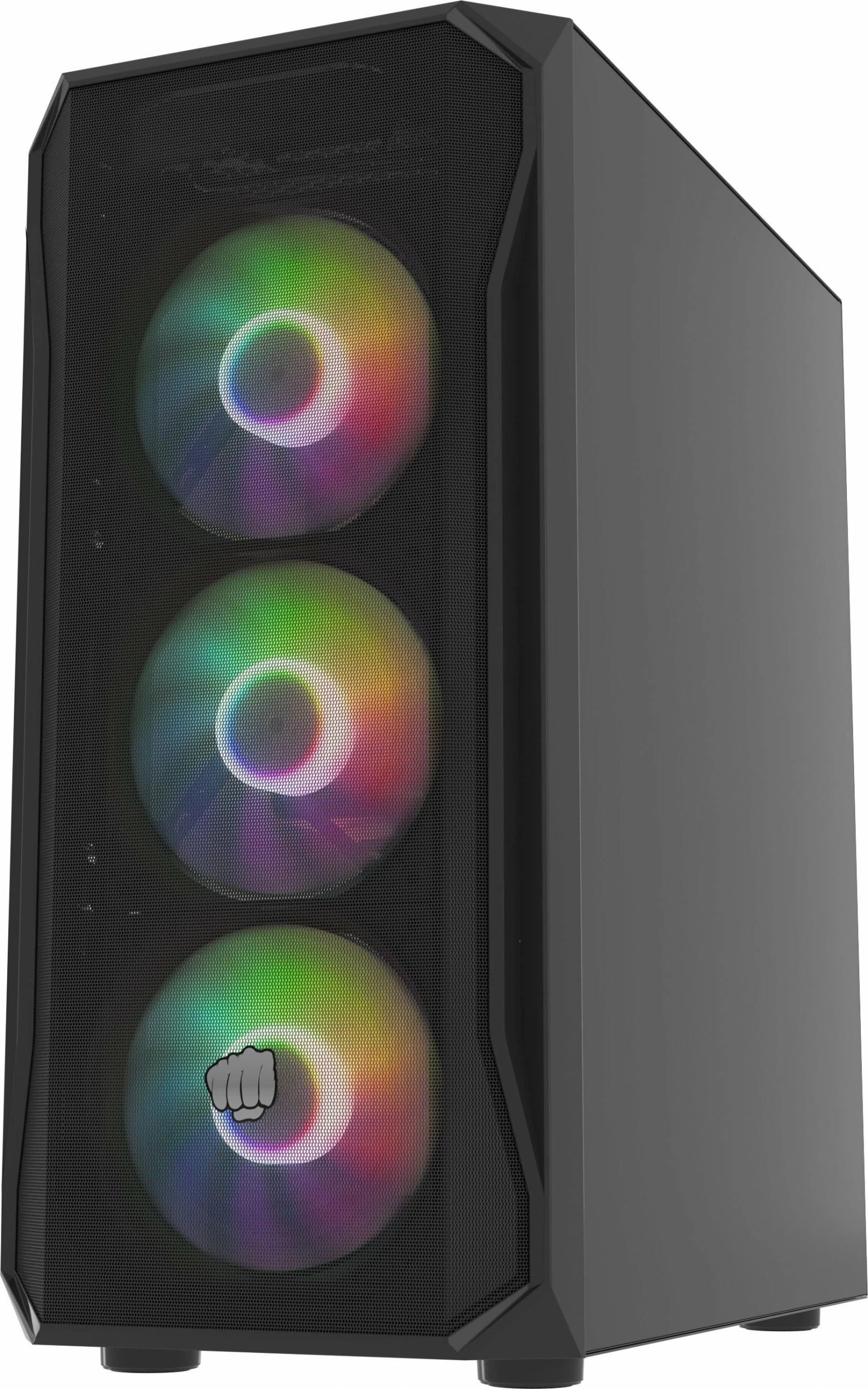Kasë Fury Shobo SH4F RGB (NFO-2154) Midi Tower, ATX/µATX/Mini-ITX, 4x120mm RGB fan, tempered glass, e zezë