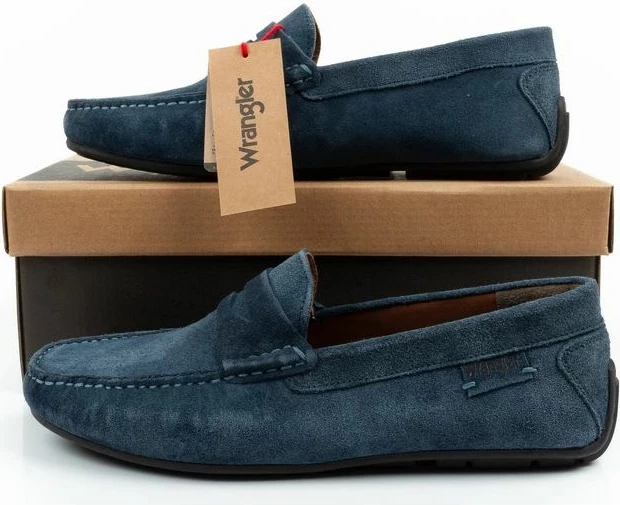 Këpucë meshkuj Wrangler Maifield Suede, navy blue