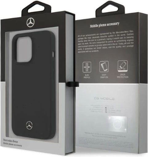 Mbështjellës Mercedes Silicone Line MagSafe për iPhone 13/13 Pro, i zi