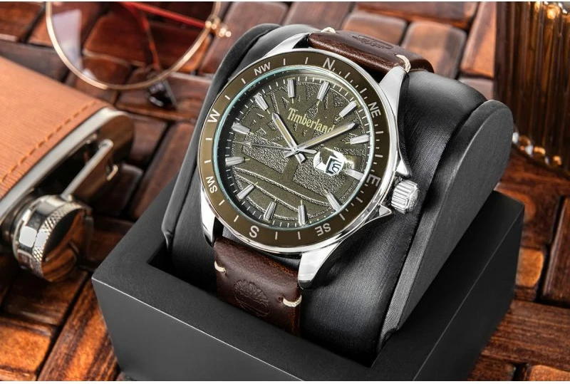 Orë dore meshkuj Timberland Swampscott TBL.15941JYUK/53, jeshile/kafe, set me çantë