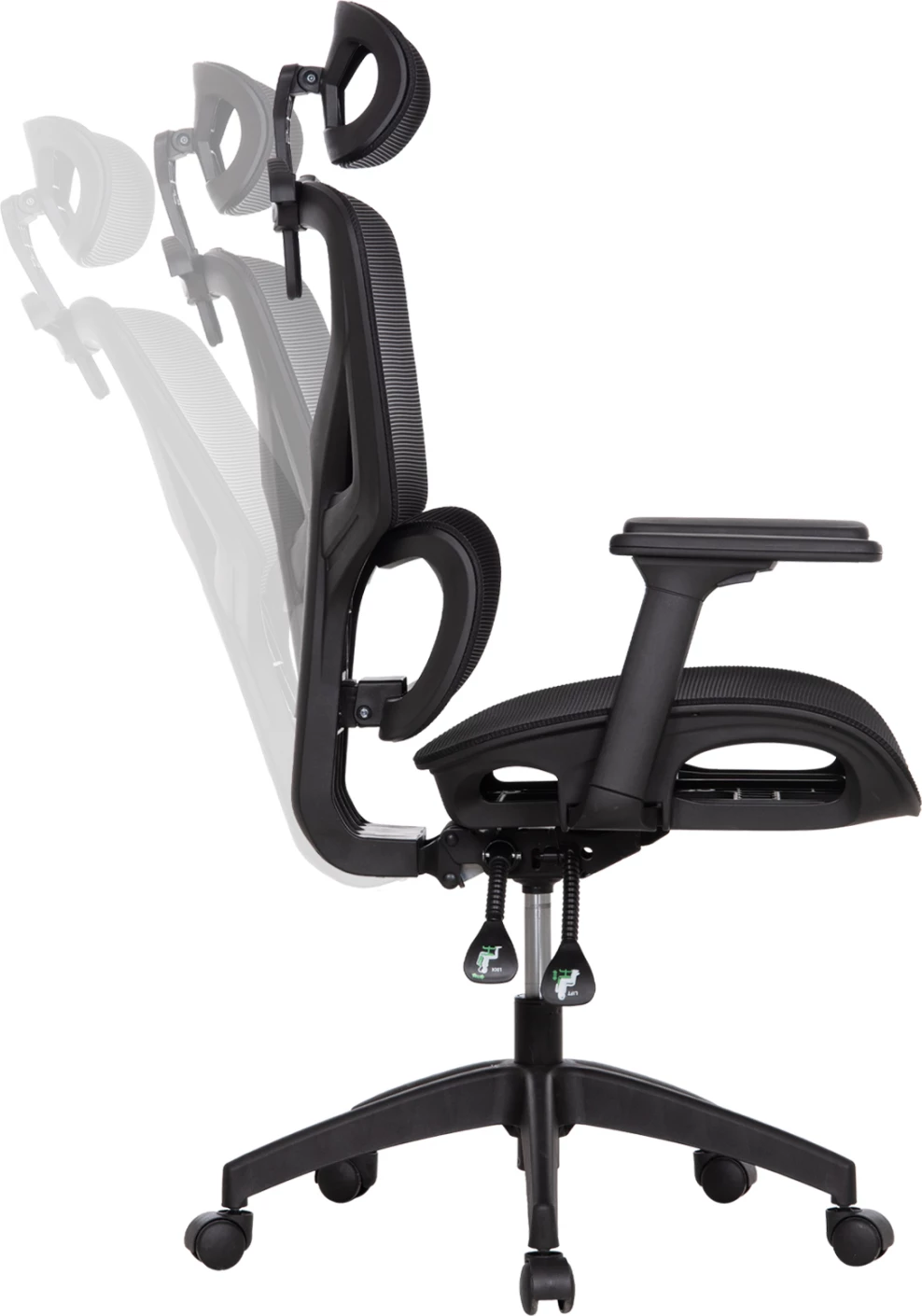 Karrige zyre ergonomike, rrjetë e zezë, FH1227.01, 68x68x120-130cm