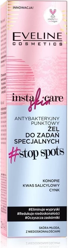 Xhel për puçrra Eveline Cosmetics Insta Skin Care Antibacterial Spot Gel for Special Tasks për femra 20ml