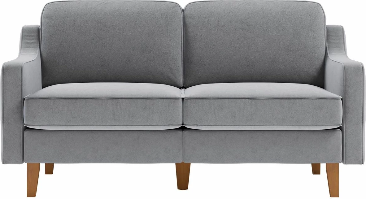 Divan dy ulëshe Atelier del Sofa, Robin 2, ngjyrë gri mjegull, këmbë dru arre