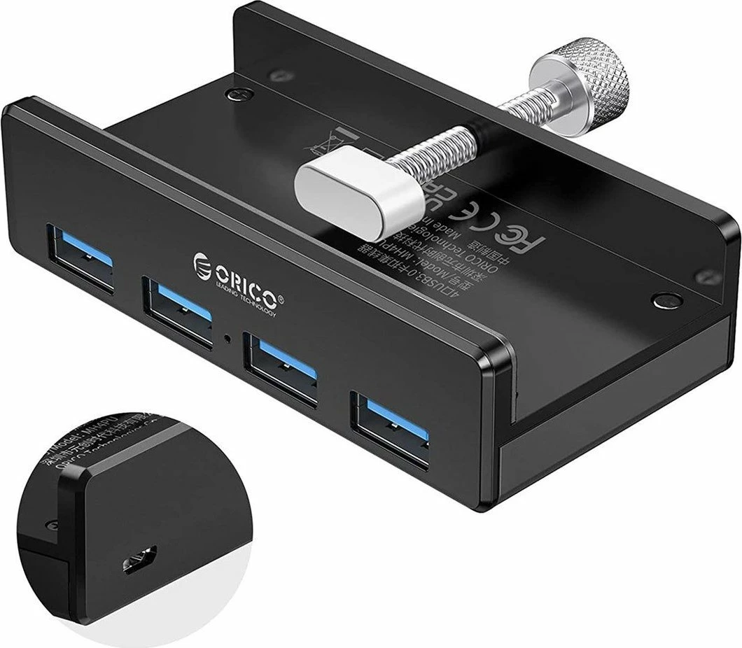 Hub USB Orico MH4PU-P-BK-BP 4x USB-A USB 3.0 aktiv 5 Gbps, i zi