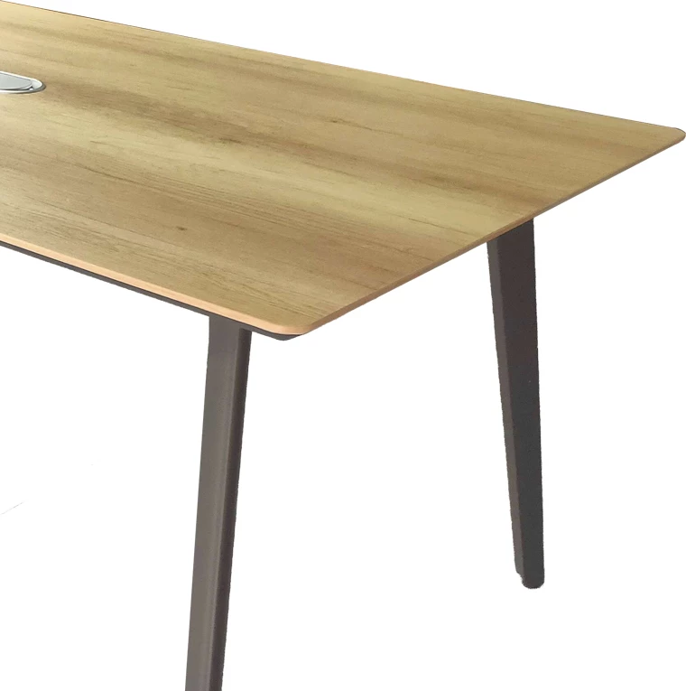 Tavolinë takimesh profesionale Denith, ngjyrë gri e errët-natyrale, 180x100x75cm