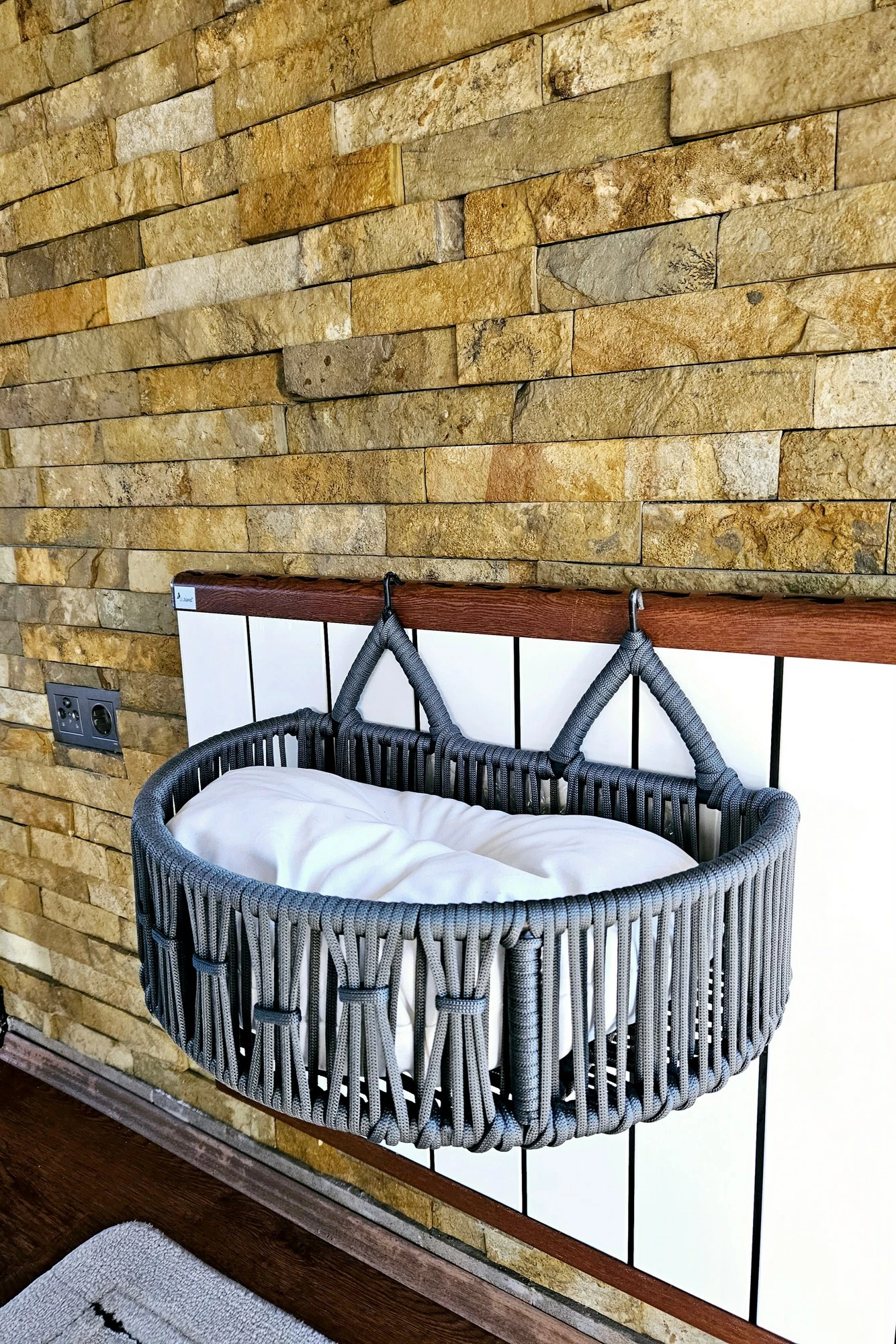 Shtrat për kafshë shtëpiake, Skye Decor, Peti, ngjyrë gri