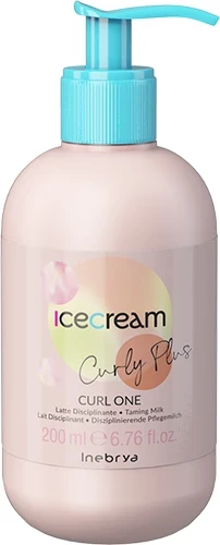 Qumësht zbutës për flokë Kaçurrela Inebrya Ice Cream Curly Plus, 200 ml