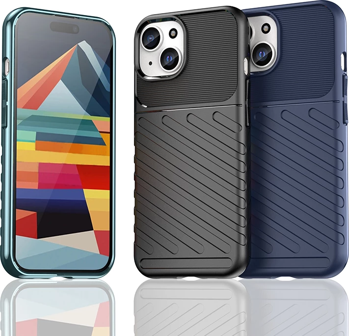 Mbështjellës Hurtel Thunder Case për iPhone 15, TPU, zi
