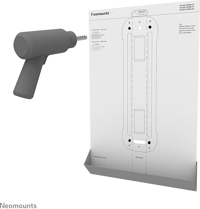 Mbajtës muri Newstar WL40S-850BL12, 100 x 100 mm, 200 x 200 mm, Çelik, i zi