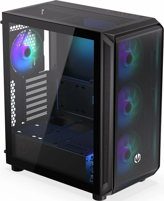 Kasë Endorfy Arx 500 ARGB EY2A011 Midi Tower ATX me xham të temperuar, 4x 140mm PWM ARGB fanë, Black