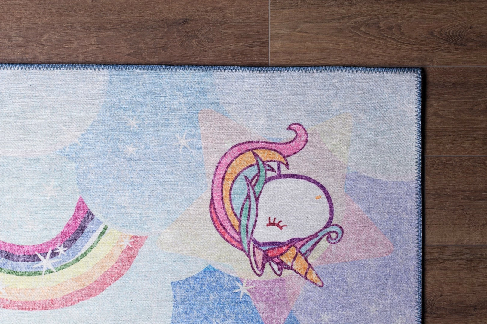 Qilim (210 x 310) Conceptum Hypnose, chenille i hollë, ngjyrë blu AL 108