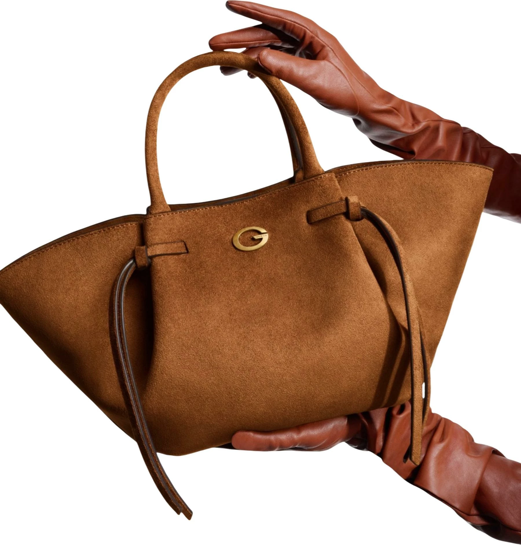 Çantë tote Guess Elyse Girlfriend Sat HWSG22 37060 për femra, ngjyrë lëkure