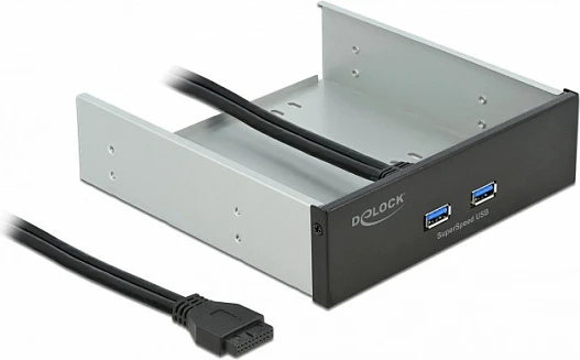 Panel frontal Delock 5.25", 2x USB 5Gbps Type-A, 0.8m kabllo, i zi
