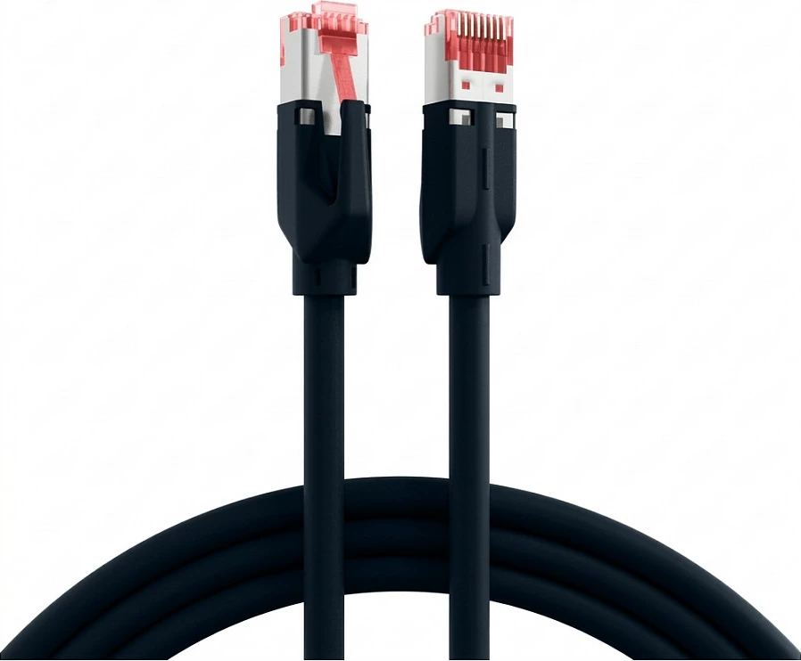 Kabllo rrjeti EFB Elektronik RJ45 Cat6A S/FTP LSZH 0.15m, e zezë