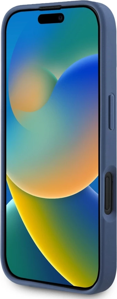 Mbështjellës Guess Grained Printed Flower Pattern MagSafe për iPhone 16, Blu