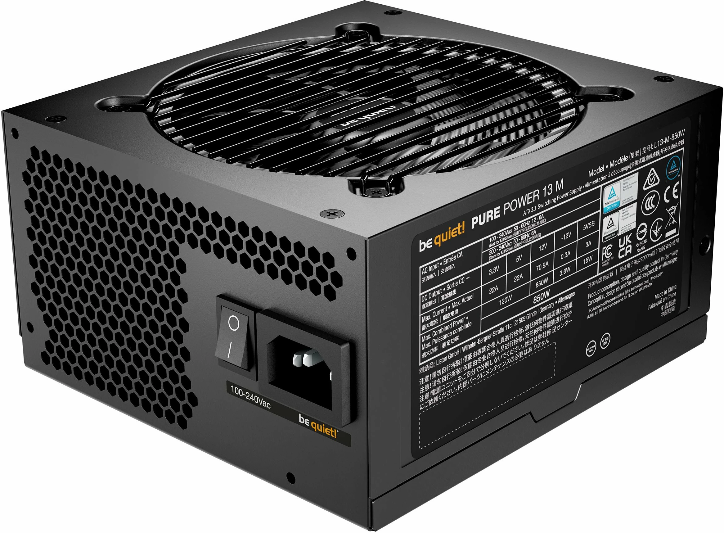 Furnizues rryme be quiet! Pure Power 13 M BP027EU 850W 80 Plus Gold ATX 3.1 full modular, zi