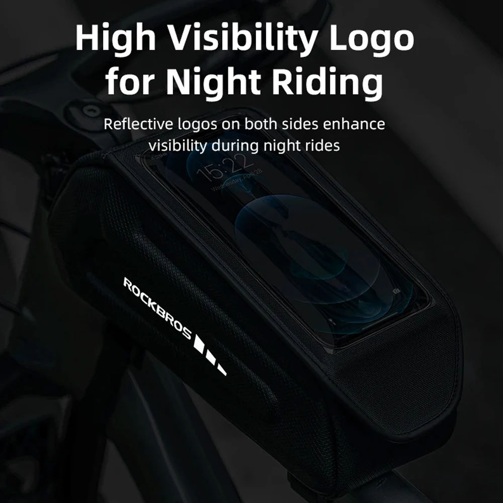Çantë kornize për biçikletë Rockbros 30120064001 me mbështjellës telefoni, 1.7L, e zezë