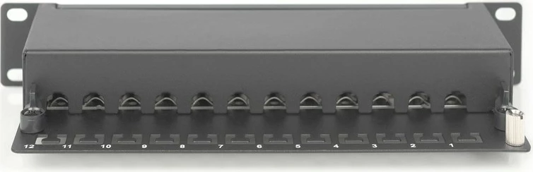 Patch panel Digitus DN-91612S, 12 porta, CAT 6, 10", 1U, e zezë