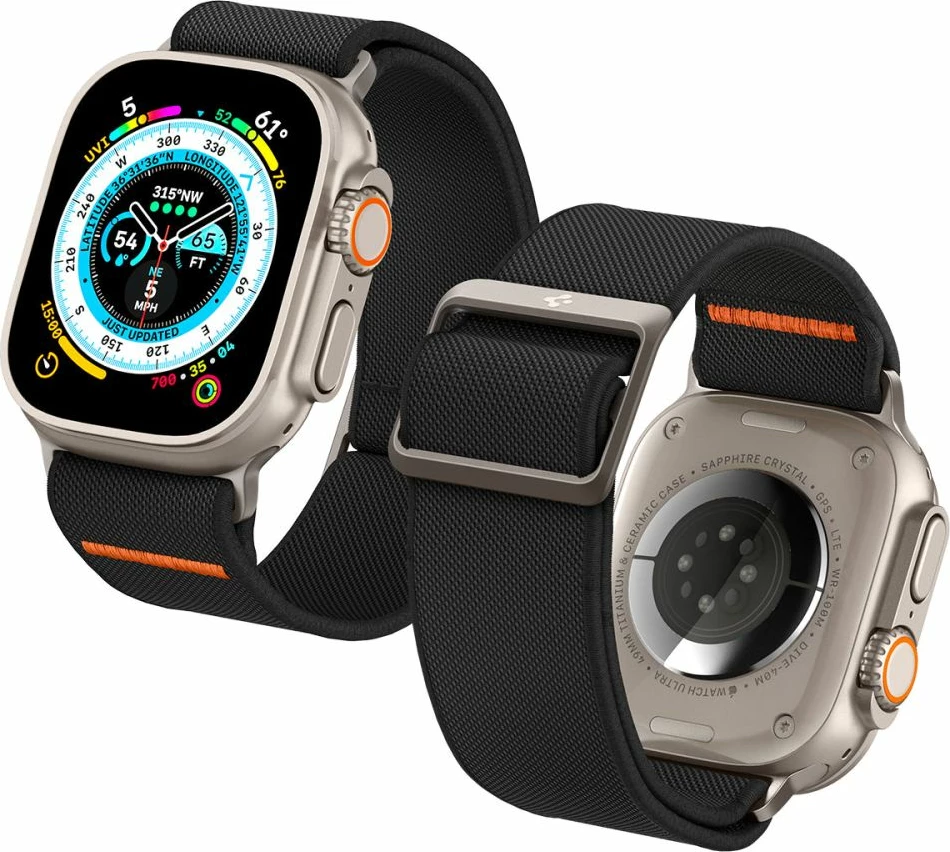 Rrip Spigen Fit Lite Ultra për Apple Watch 4/5/6/7/8/9/SE/Ultra (42/44/45/49 mm), i zi 8