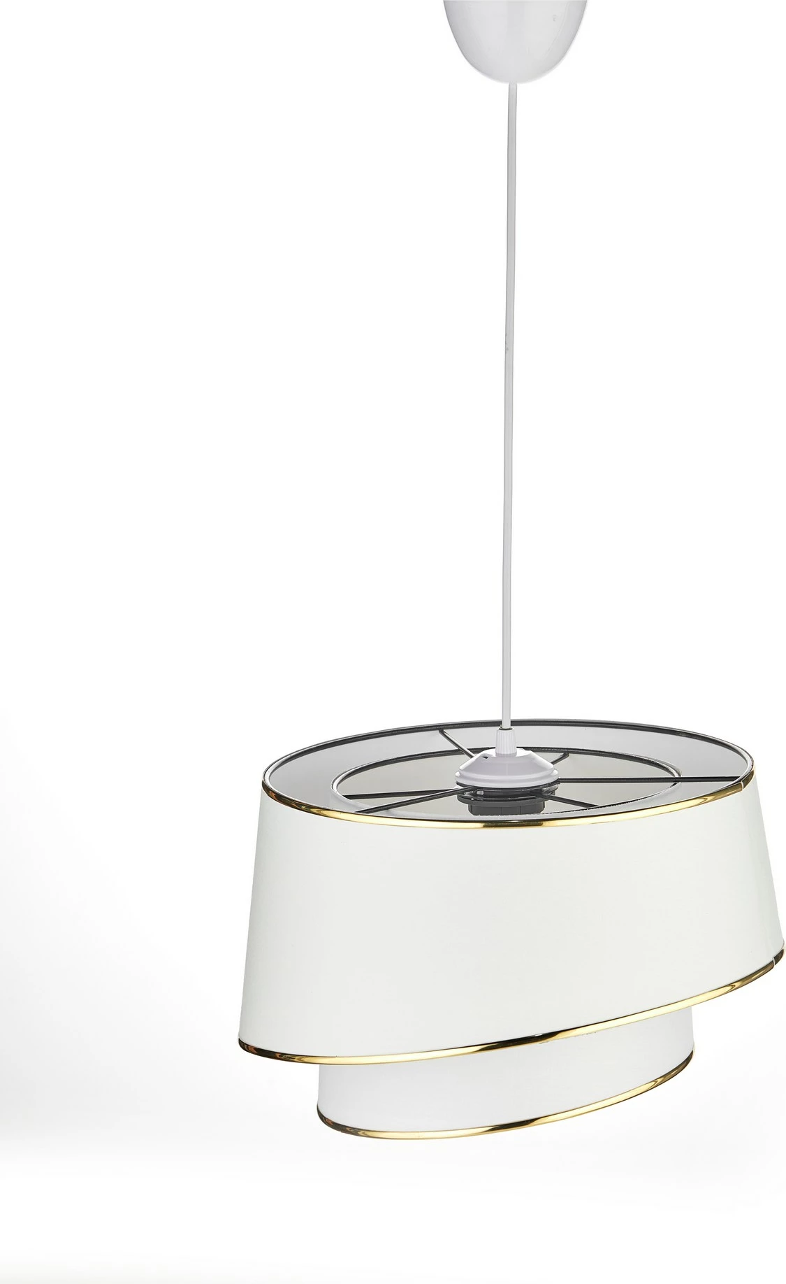 Llambë tavani Opviq, KS-2003, kapak prej stofe, e bardhë dhe ari