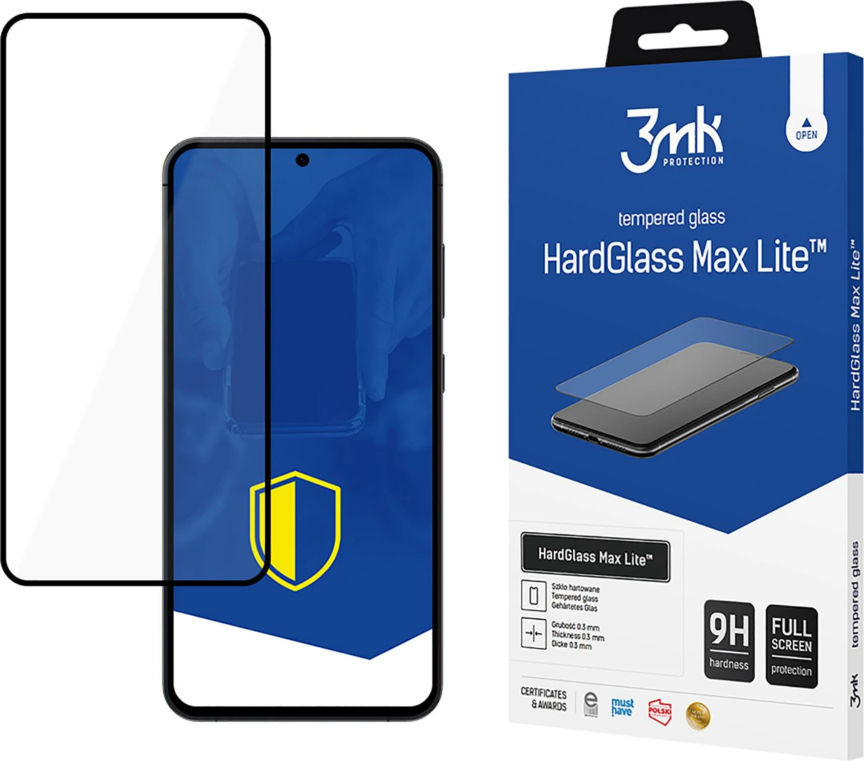 Xham i temperuar 3mk HardGlass Max Lite për Samsung Galaxy S25, i zi