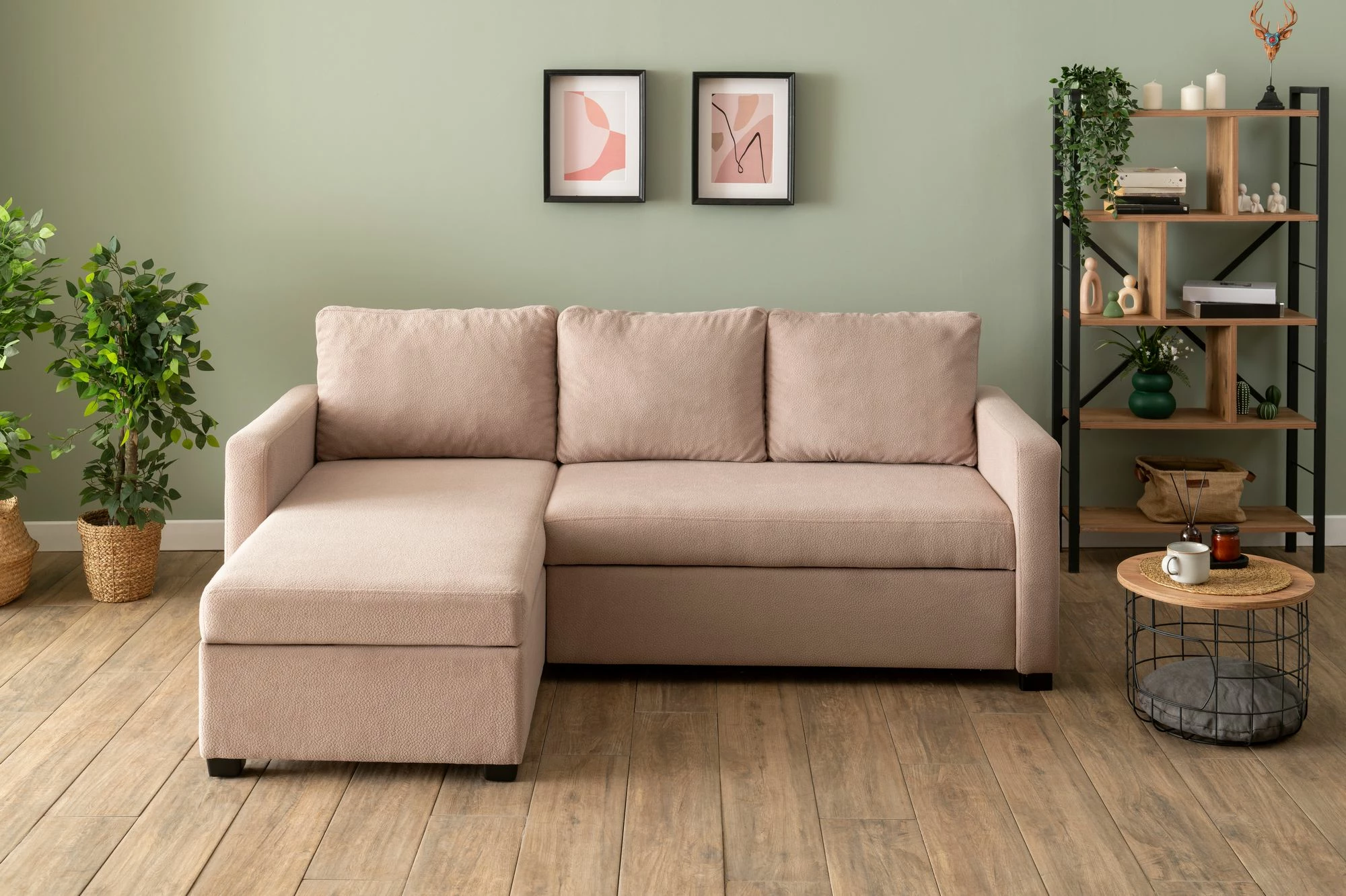 Kënd-sofë krevati Atelier del Sofa, ngjyrë mink
