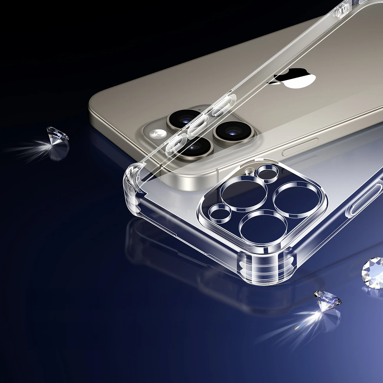 Mbështjellës Ugreen Bright Cushion CA101 për iPhone 16 Pro, transparent