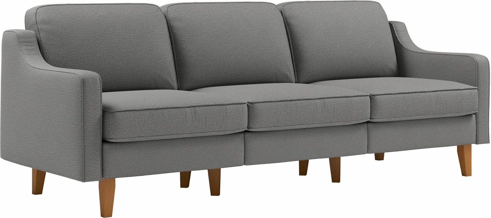 Divan treshe Robin Extra, ngjyrë obsidian dhe arr, Atelier del Sofa