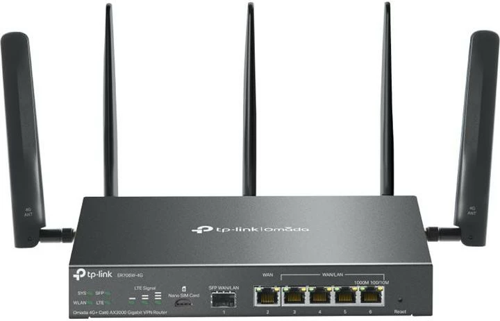 Router, TP-Link ER706W-4G 2.5Gbps 4G LTE Wi‑Fi me SFP, 4 antena