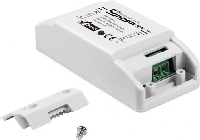 Switch i mençur Sonoff RF R2, WiFi + RF 433MHz, 1 kanal, i bardhë