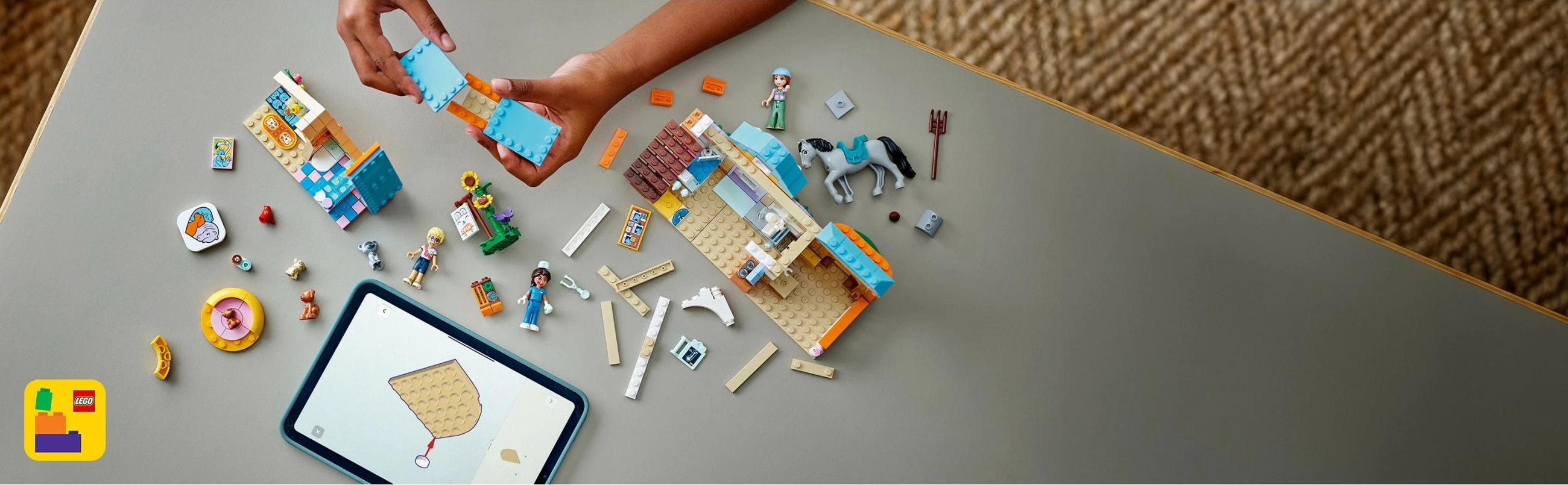 Set ndërtimi LEGO Friends 42651, klinikë veterinare për kuaj dhe kafshë, 428 pjesë, multikolor