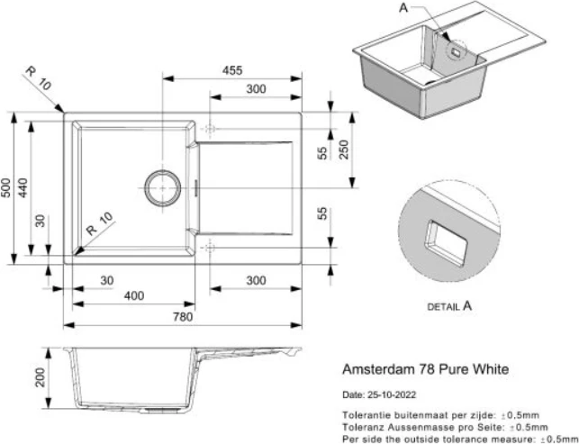 Lavaman graniti, Amsterdam 78, i bardhe