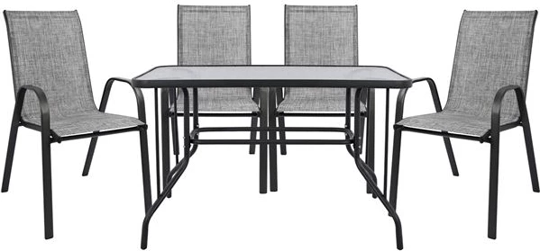 Set kopshti tavolinë & karrige FH5193.01, 5 pjesë, hiri