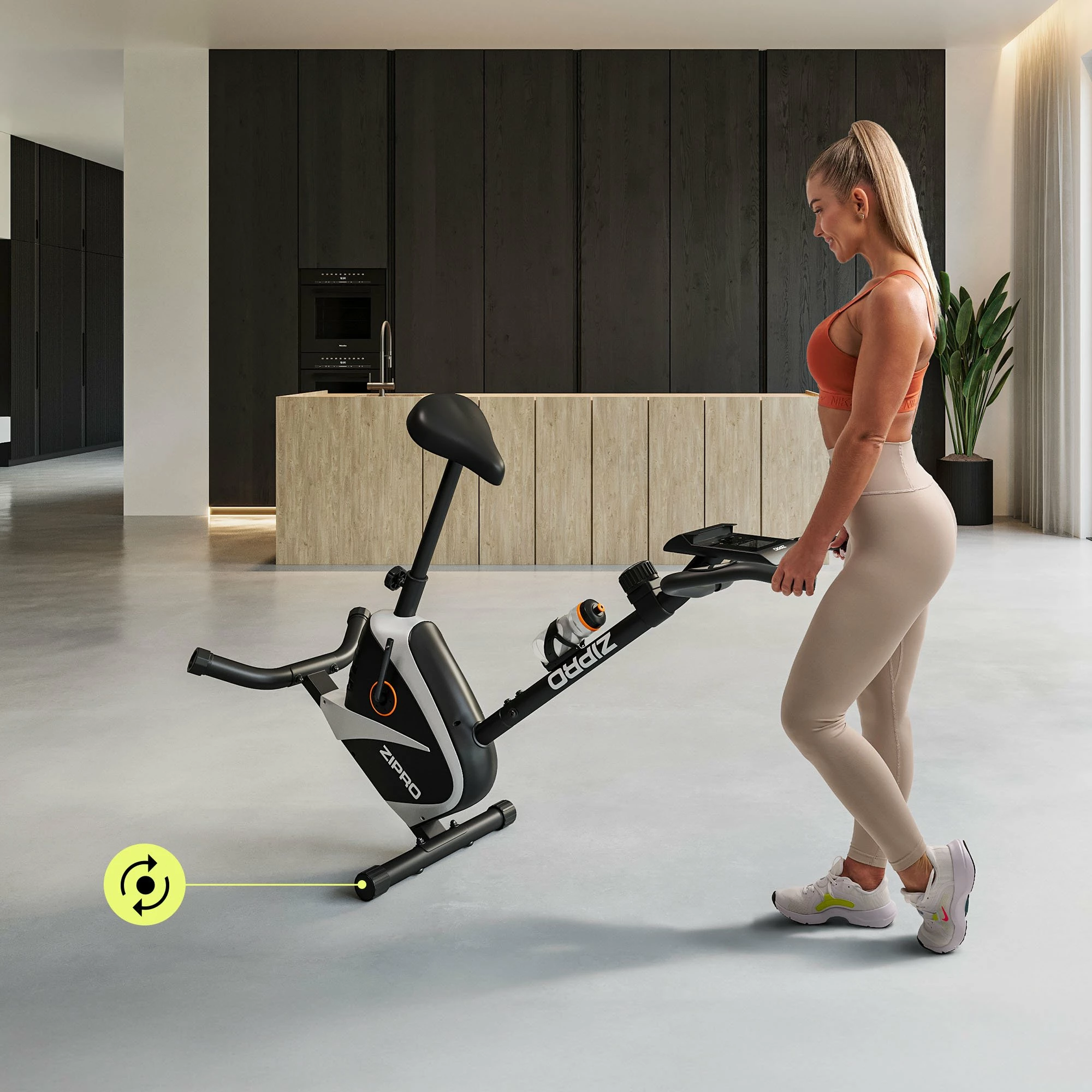 Biçikletë stacionare Zipro Beat RS, rezistencë magnetike, vertikale, 8 nivele, max 120 kg, e zezë