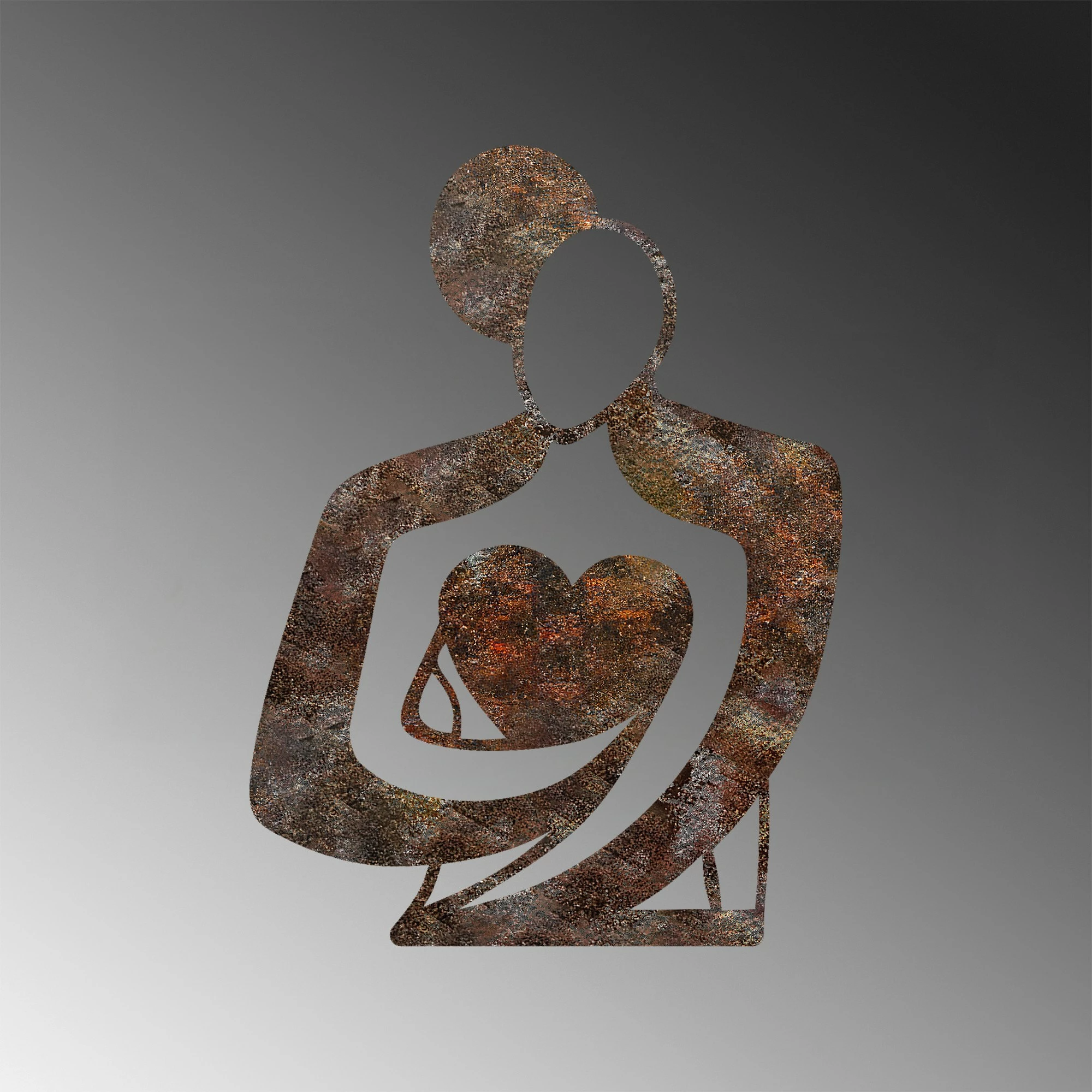 Aksesor dekorativ metalik për mur, Wallity, Rusty Hug