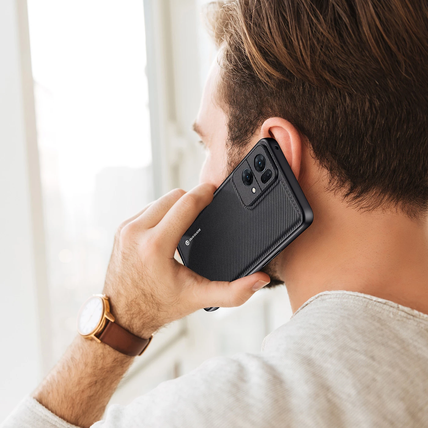 Mbështjellës Dux Ducis Fino për Oppo Reno 7 Pro 5G, najlon, i zi