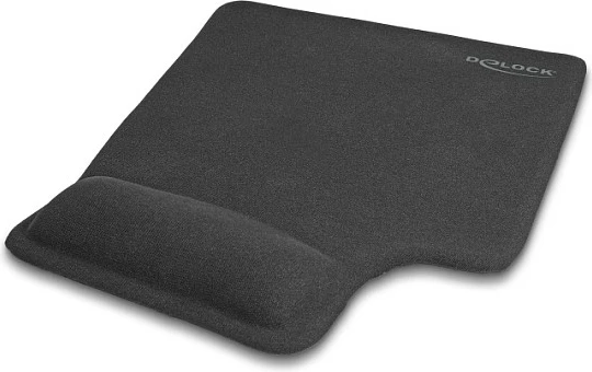 Mauspad DeLOCK ergonomik me xhel për të majtë, 220×170 mm, i zi