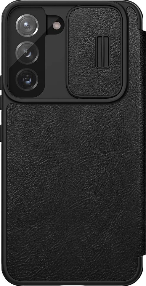 Mbështjellës Nillkin Qin Leather Pro Case për Samsung Galaxy S22+, me kapak dhe mbrojtës kamere, i zi