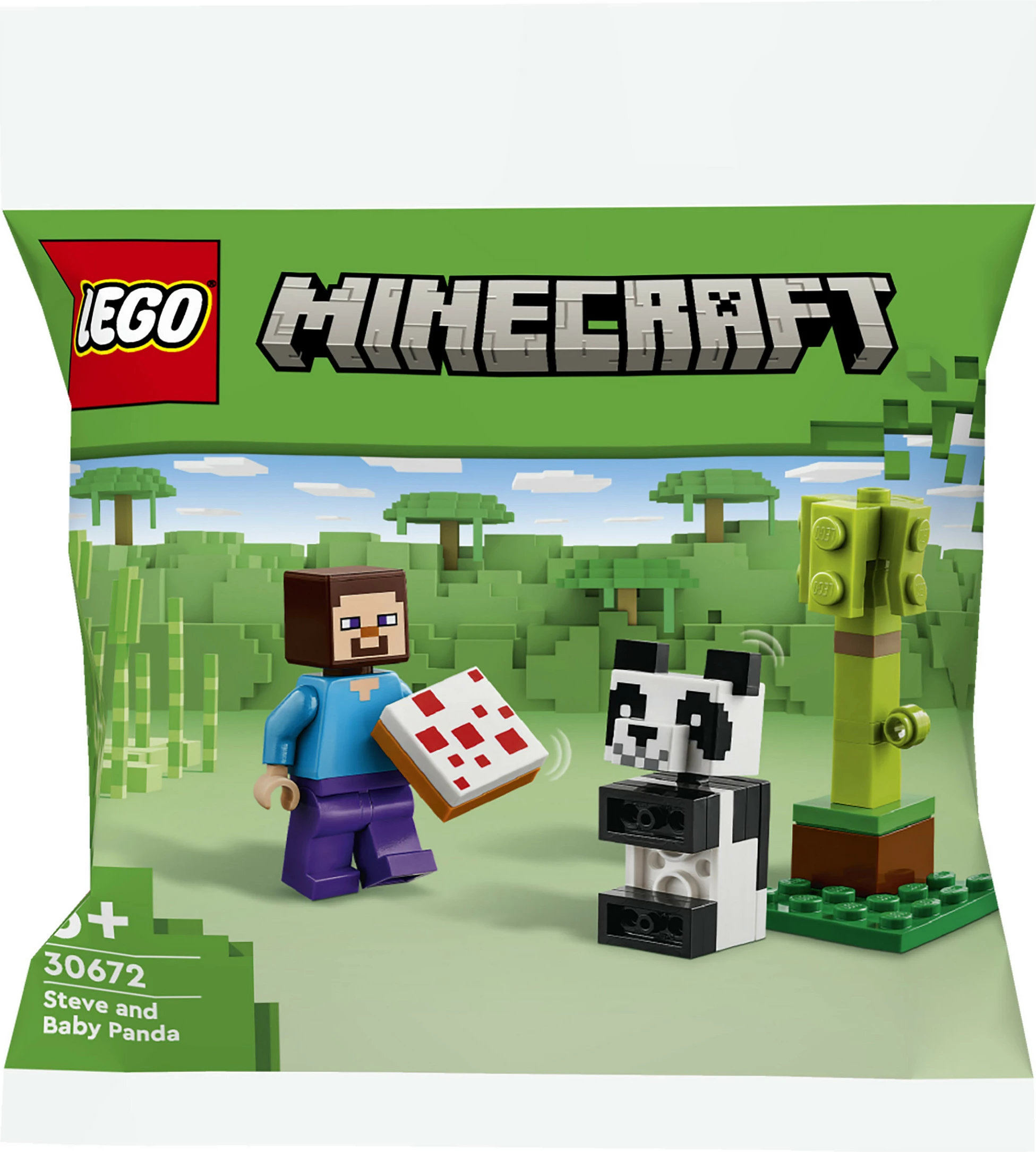 Set ndërtimi LEGO Minecraft 30672 Steve me panda të vogël, multikolor