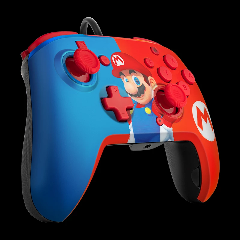 Kontrollor për Nintendo Switch PDP Faceoff Deluxe + Audio, kabllo USB 3 m, Mario, kuq/blu