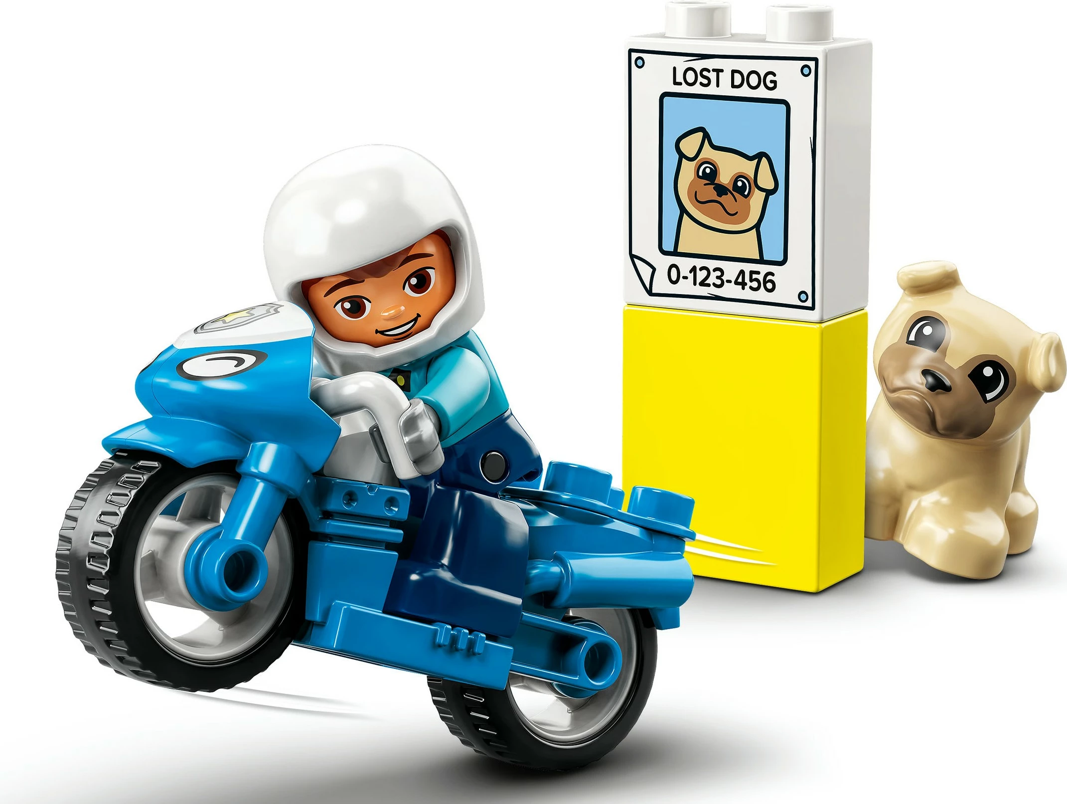 Set ndërtimi LEGO DUPLO Police Motorcycle, 5 pjesë, plastikë, shumëngjyrësh