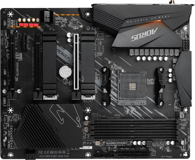 Pllakë amë GIGABYTE B550 AORUS ELITE AX V2, AM4, ATX, DDR4, Wi‑Fi 6, 2.5GbE, e zezë