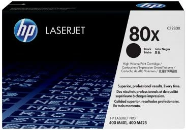 Toner HP 80X (CF280X) rendiment i lartë original për LaserJet Pro 400 M401 M425, i zi