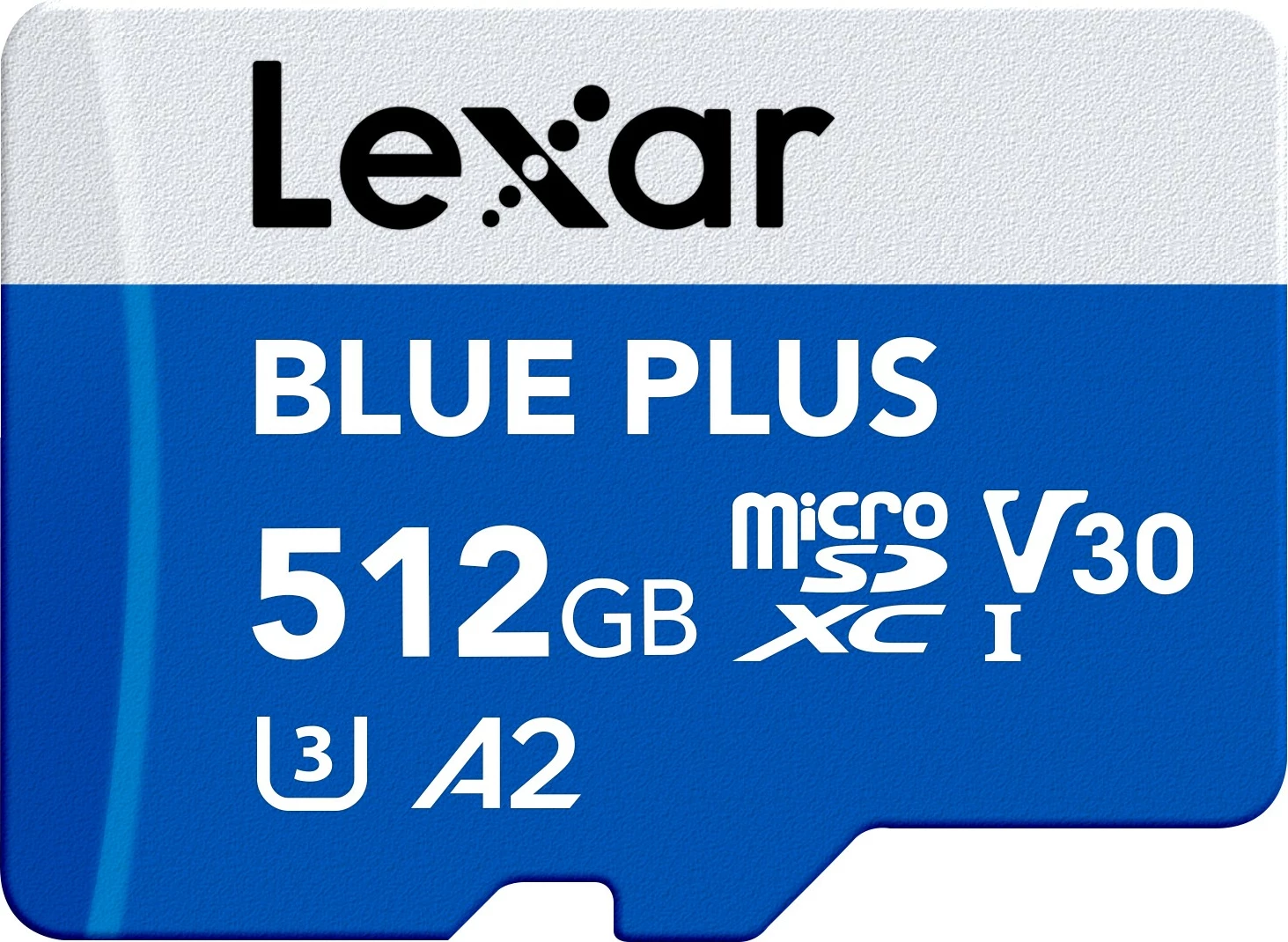 Kartë memorje microSD, Lexar, Blue Plus (LMSBLPL512G-BNANG), 512GB, UHS-I C10 A2 U3 V30, 170MB/s, me adapter SD, blu