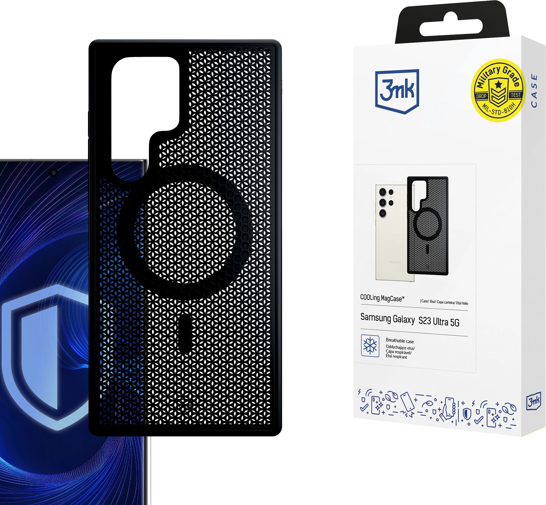 Mbështjellës 3mk COOLing MagCase për Samsung Galaxy S23 Ultra, i zi